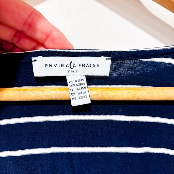 🌼NWOT🌼 ENVIE DE FRAISE Navy striped maternity nursing top | Size 12/14 * - Picture 7 of 8